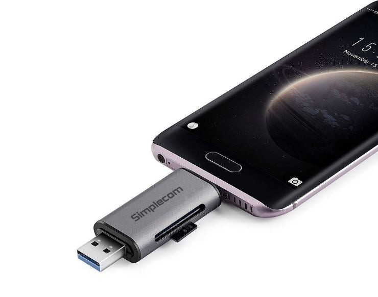Simplecom USB-C & USB-A SD/MicroSD Card Reader - SuperSpeed 5Gbps Simplecom