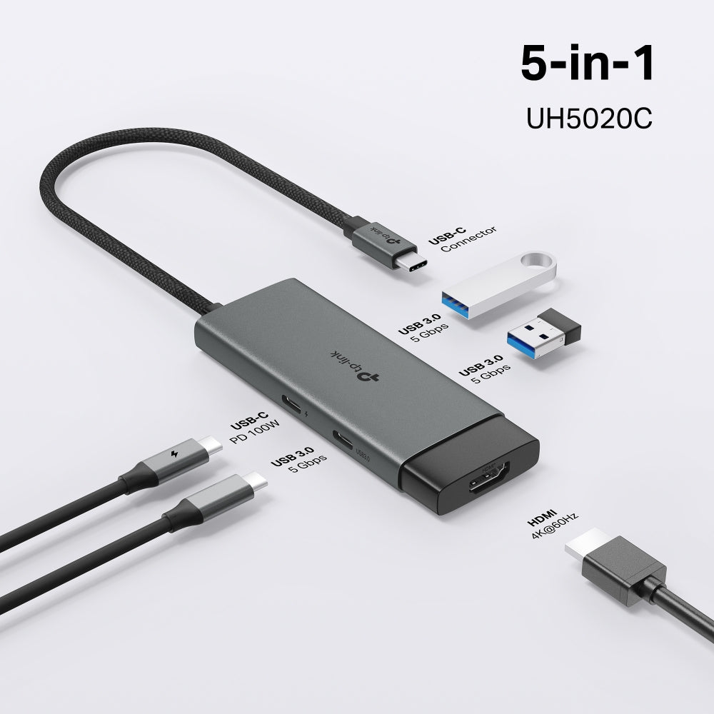 TP-Link UH5020C 5-in-1 USB-C Hub | 4K HDMI, 100W PD TP-LINK