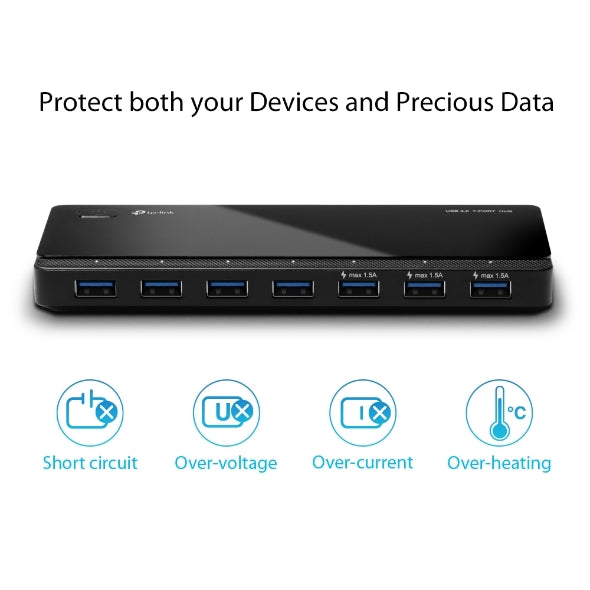 7-Port Super Speed USB 3.0 Hub - Fast Data & Device Expansion TP-LINK
