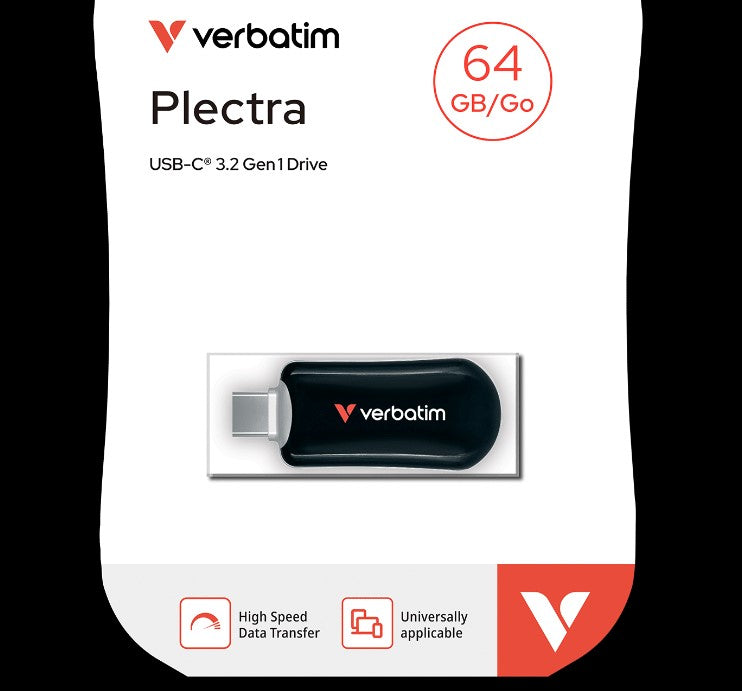 Verbatim Plectra USB-C Flash Drive | Fast Portable Storage Verbatim