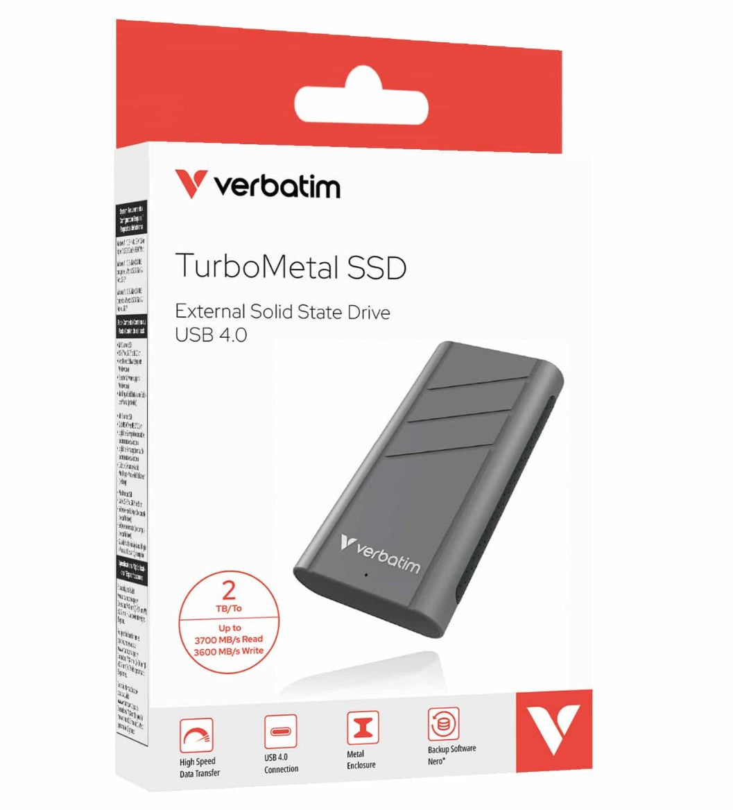 Turbo Metal USB4 Portable SSD - Blazing Fast & Durable Verbatim