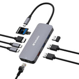 Verbatim USB-C Pro 9-in-1 Multiport Hub - HDMI, Ethernet, USB & SD 