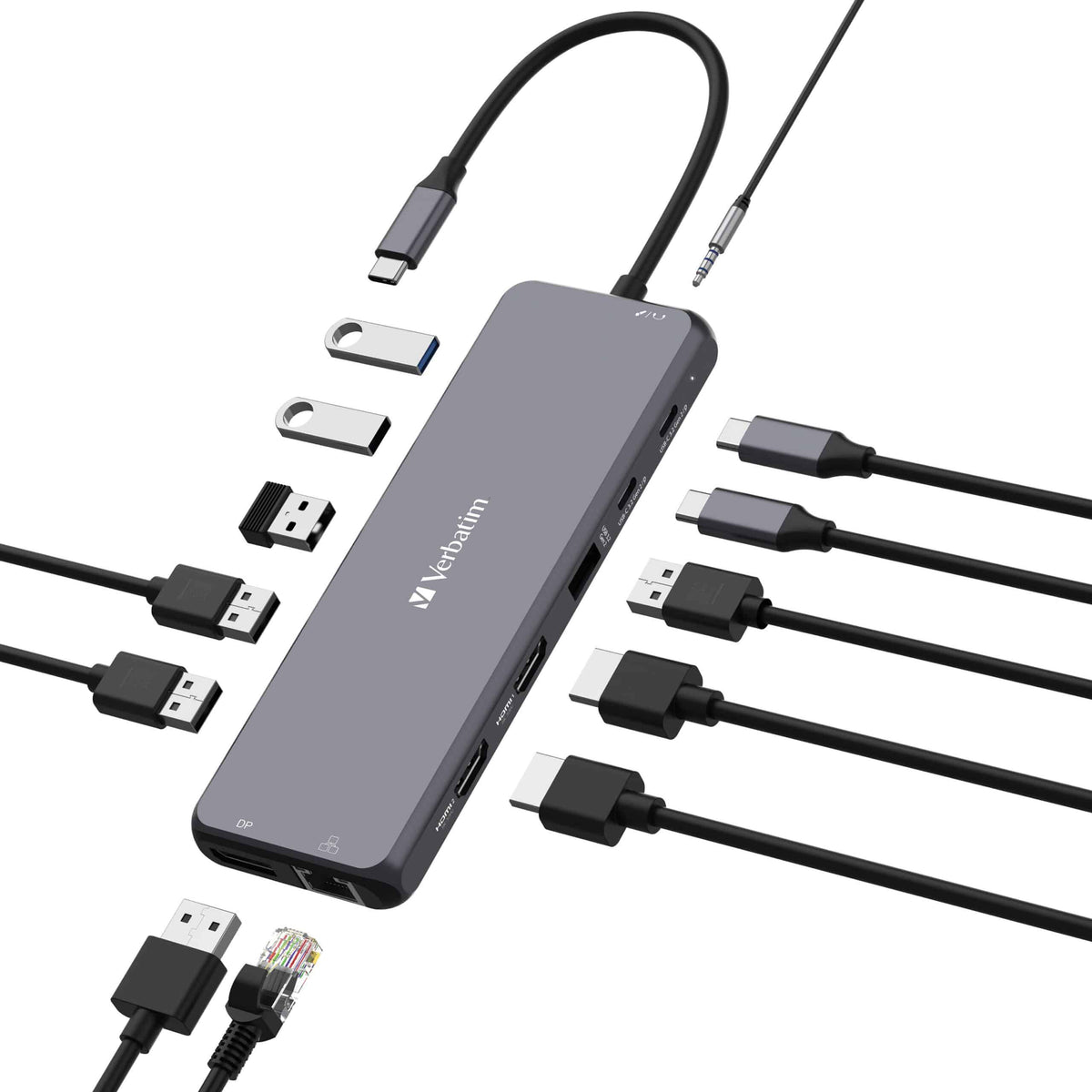 Verbatim USB-C Pro 13-Port Hub for Triple 8K Displays