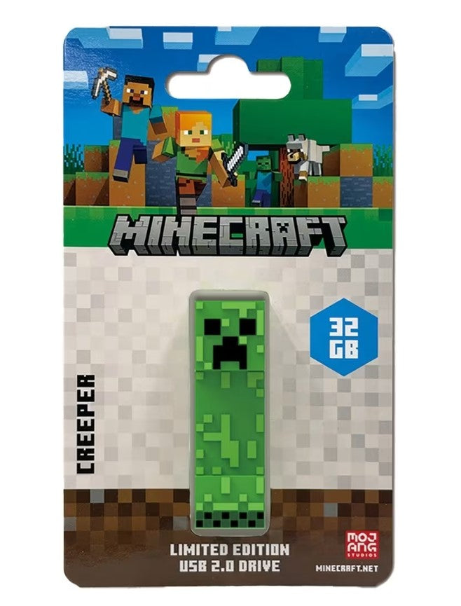 Verbatim Minecraft 3D character USB drives: Alex, Steve, Creeper