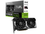 ASUS NVIDIA GeForce DUAL RTX™ 5060 8GB GDDR7 OC Edition, 3840 CUDA, 2565MHz, 128-bit, 7680x4320, PCIe 5.0 DUAL