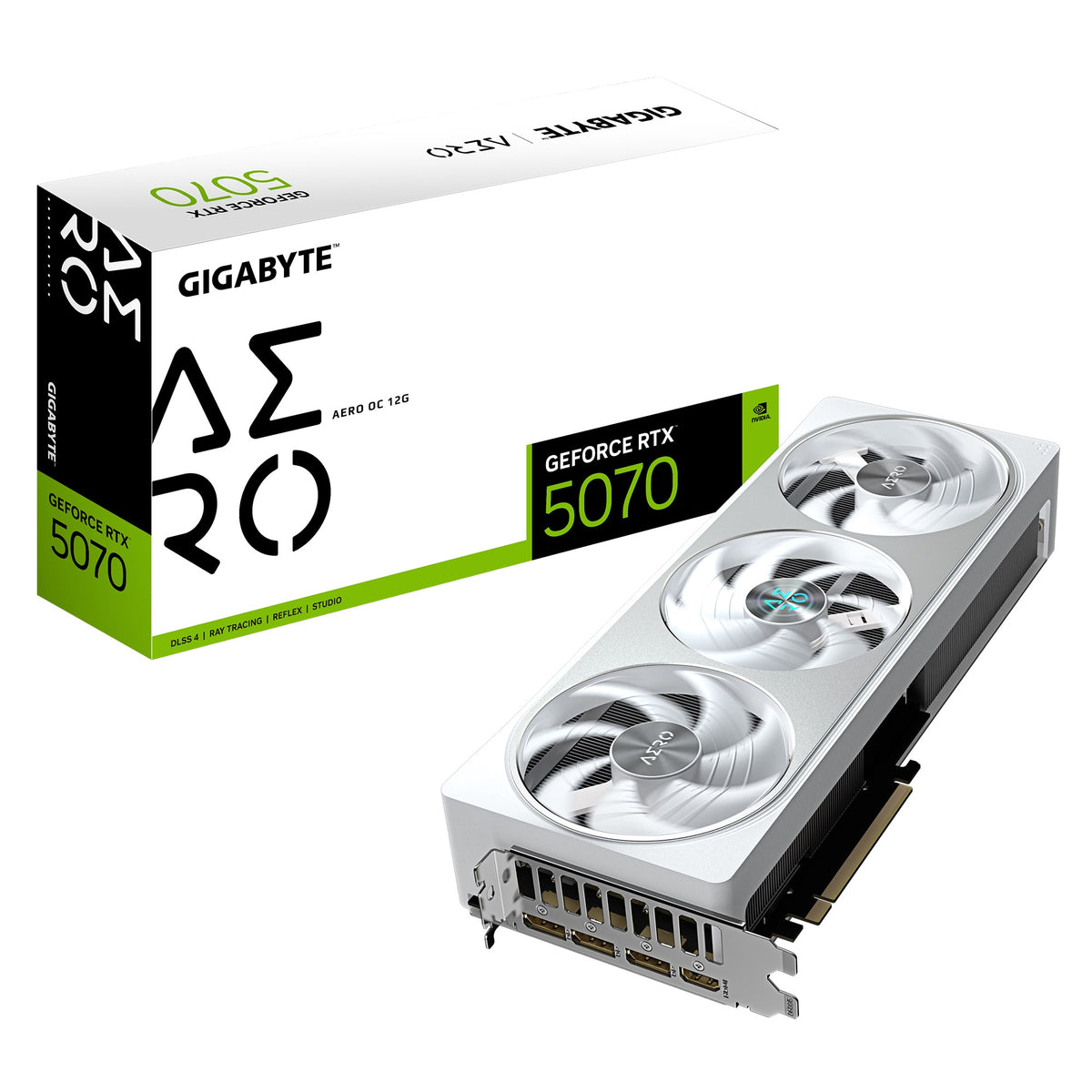 Gigabyte GeForce RTX™ 5070 AERO OC 12G, 2625 MHz, CUDA 6144, 128 Gbps, GDDR7,192 bit, PCI-E 5.0, P[SU 750W, Di