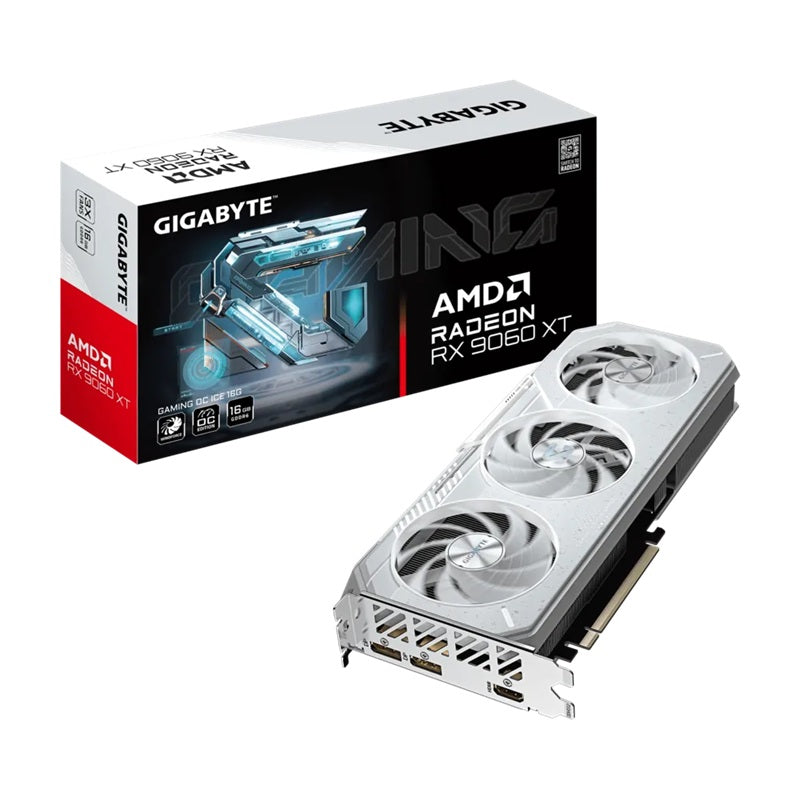 Gigabyte Radeon RX 9060 XT GAMING OC ICE 16G, GDDR6, 3320MHz boost, 2780MHz, 2048 cores, PCIe 5.0, 2 - GV-R906XGAMINGOCICE-16
