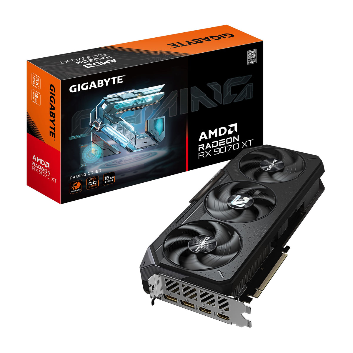 Gigabyte Radeon™ RX 9070 XT GAMING OC 16G, 20 Gbps, GDDR6, 256 bit, PCI-E 5.0, PSU 850W, 8 pin*3, DisplayPort