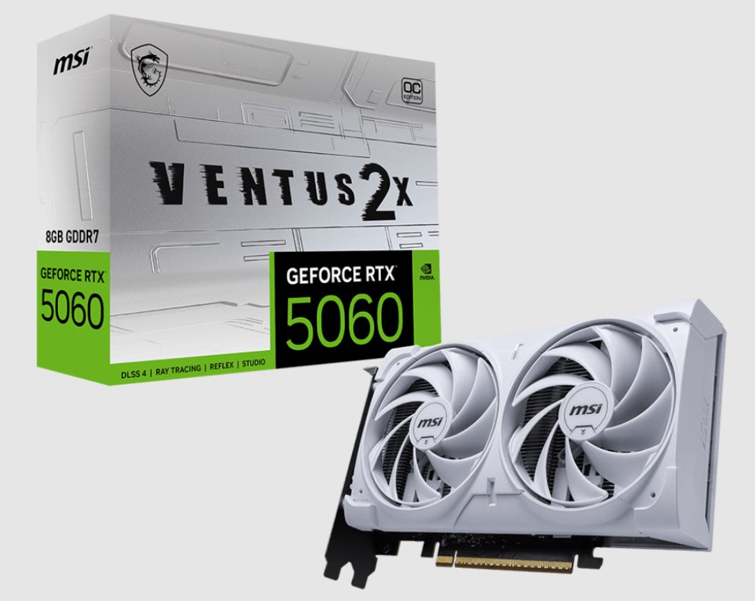 MSI GeForce RTX 5060 VENTUS 2X OC White 8GB GDDR7 Gaming GPU MSI