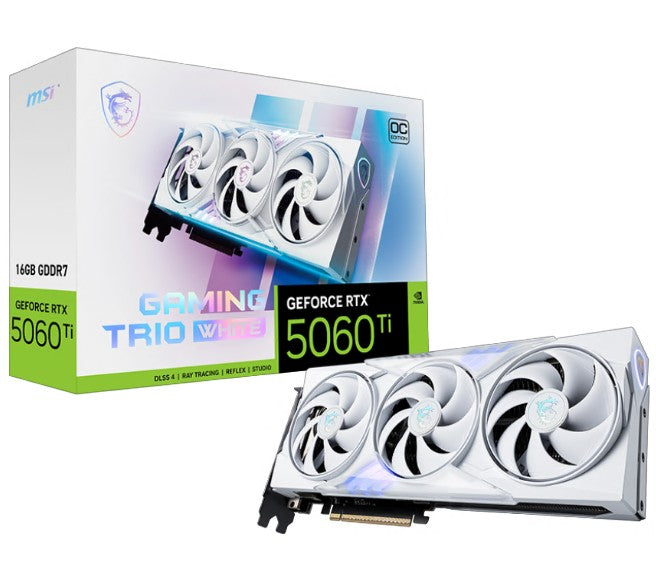 MSI RTX 5060 Ti GAMING TRIO OC White 16GB GDDR7 Graphics Card MSI