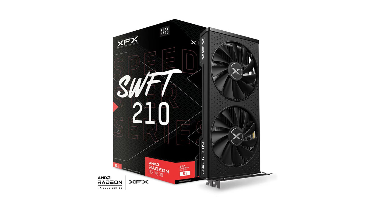 XFX Speedster SWFT210 AMD Radeon RX 7600 Core Gaming Graphics Card with 8GB GDDR6 HDMI 3xDP, AMD RDNA™ 3 (RX-7
