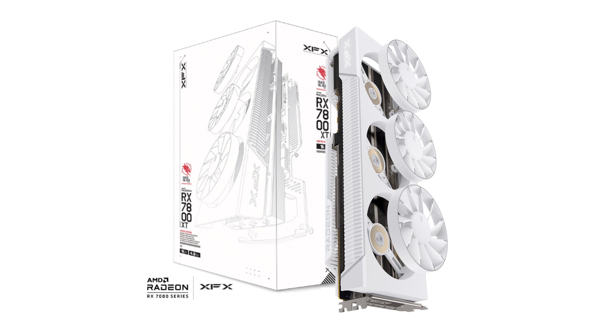 XFX RX 9070XT OC White 16GB GDDR6 Gaming GPU | PCIe 5.0 RDNA 4 XFX