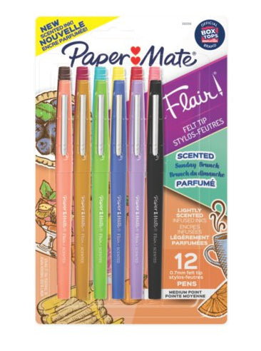 Paper Mate PM Flair Scented Felt Tip Pens - 12 Pack