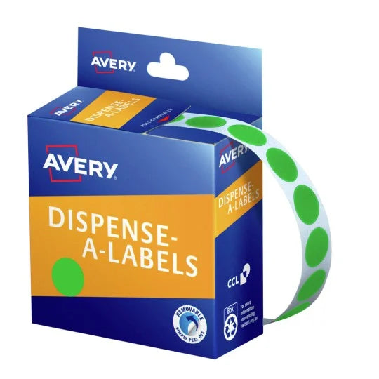 Avery Green 14mm Round Labels - 1050 Count Roll 