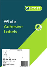 Avery 21 Up Labels - White Multipurpose - 100 Sheets 